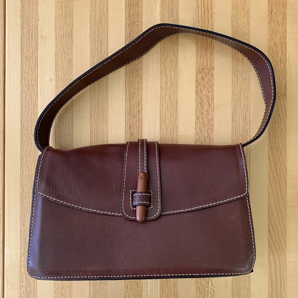 Vintage Brown Leather Shoulder Hand Bag